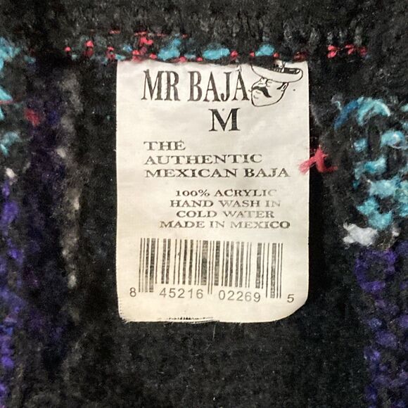 Mr Baja Hippie Surfer Beach Hipster Mexican Hoodie Pullover Size L - Picture 5 of 6